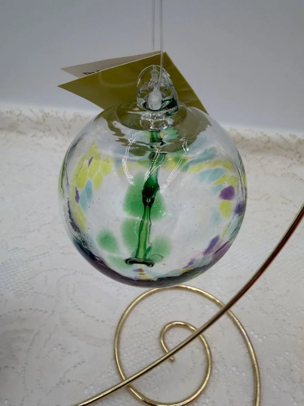 Kitras Art Glass Hand-Blown May Birthstone Ornament Multicolor 2.5-Inch With Box